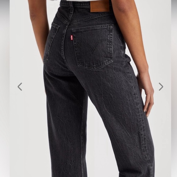 Levi's Black Ribcage Straight Ankle Leg Jeans Classic Style - Picture 3 of 13